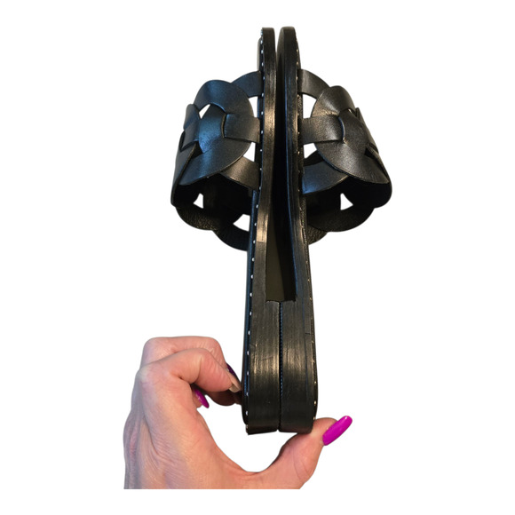 Chelsea Crew Tracy Studded Flats Womens Size 5 Black Open Toe Casual Office - Picture 7 of 11